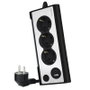 Nanocable Regleta de Sobremesa con 3 Tomas y 2 USB, Negro